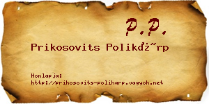 Prikosovits Polikárp névjegykártya
